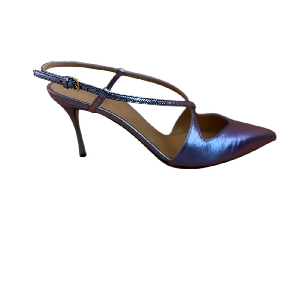 Sergio Rossi Lavender Metallic Slingback Heels, Like NEW - Picture 4 of 8